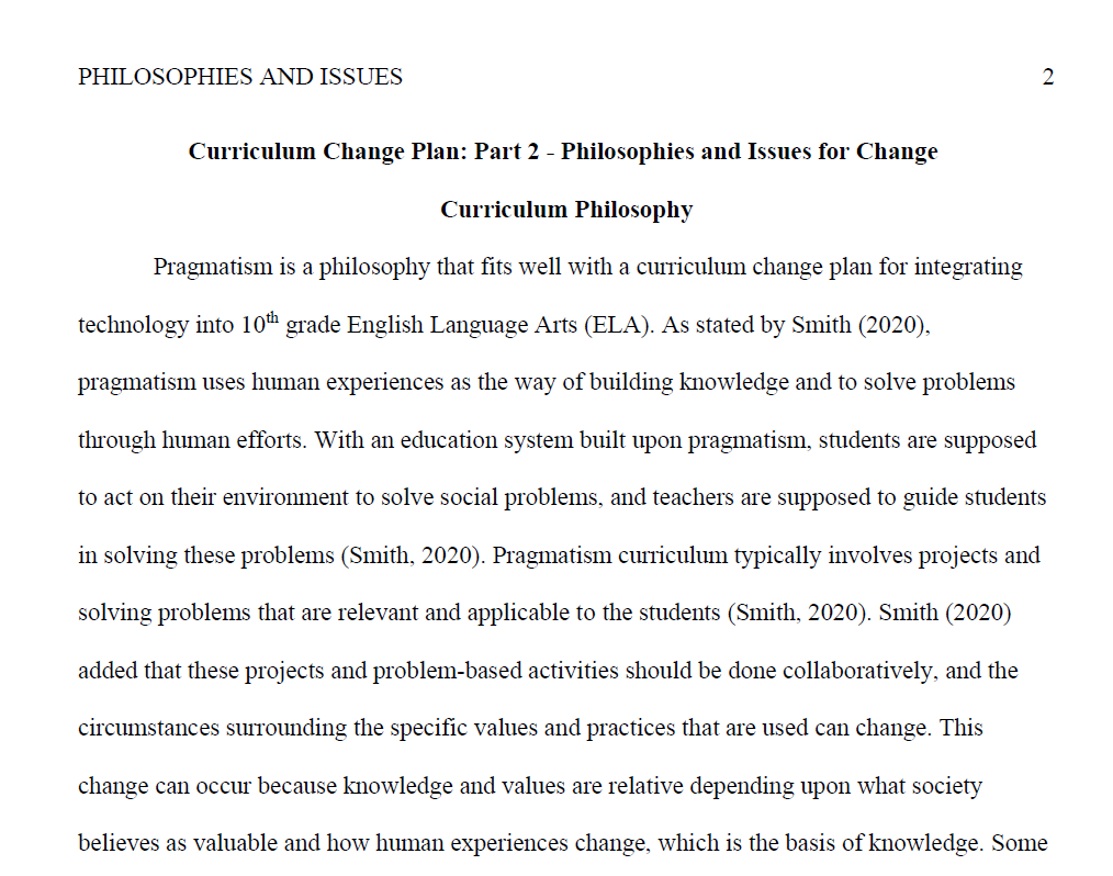 Philosophies and Issues for Change with Technology Integration in 10th Grade English