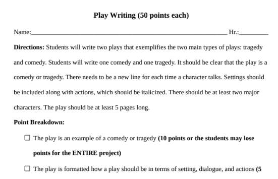 Play Writing