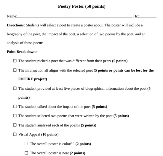 Poetry Poster