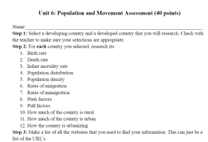 Population and Migration Assessment