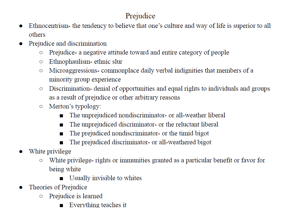 Prejudice Notes
