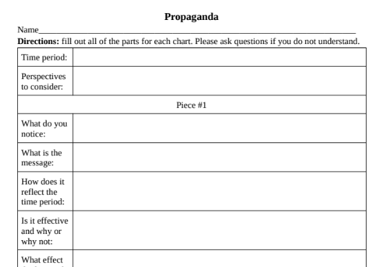 Propaganda Analysis Worksheet