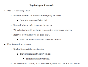Psychological Research Notes
