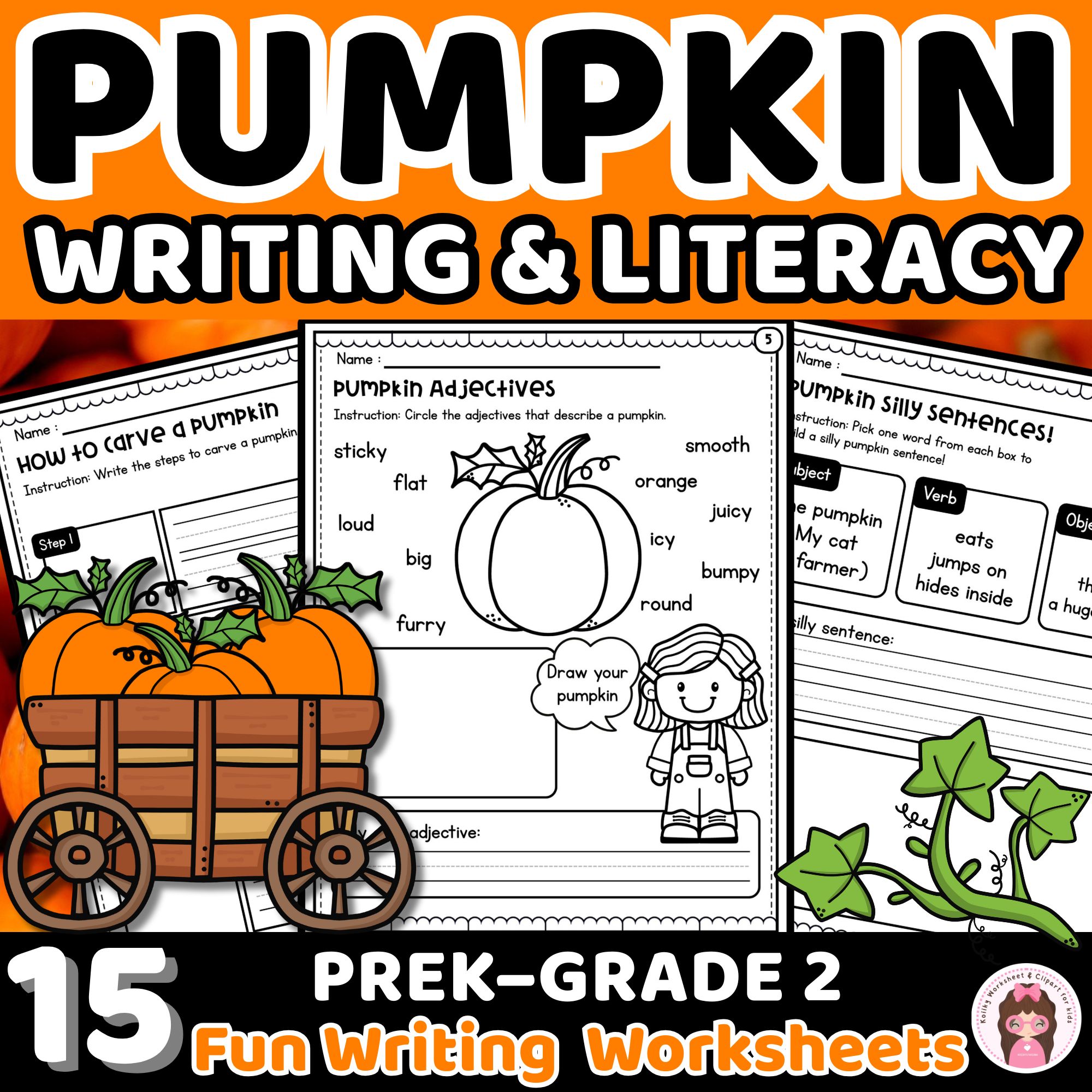 Pumpkin Writing Pack for PreK–Grade 2 | Literacy, Sentence, Story Activities