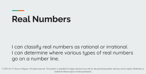 Real Numbers Slides