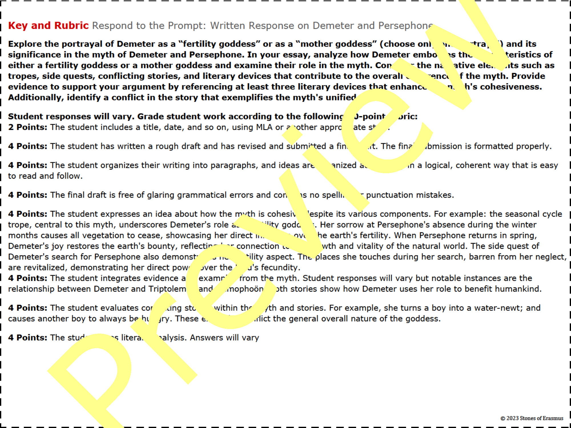 12 Olympians Greek and Roman Gods & Goddesses Thematic Unit Grades 8-11 ...