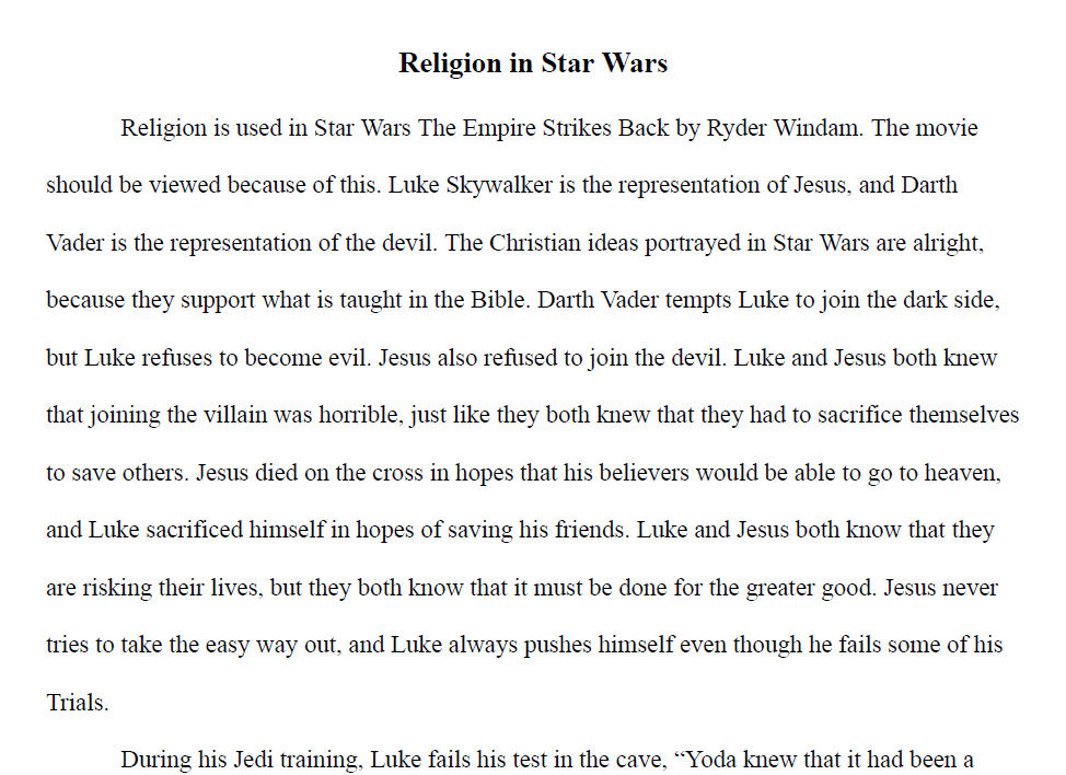 Religion in Star Wars Paper