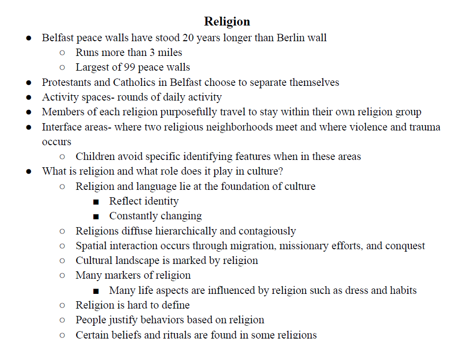 Religion Notes