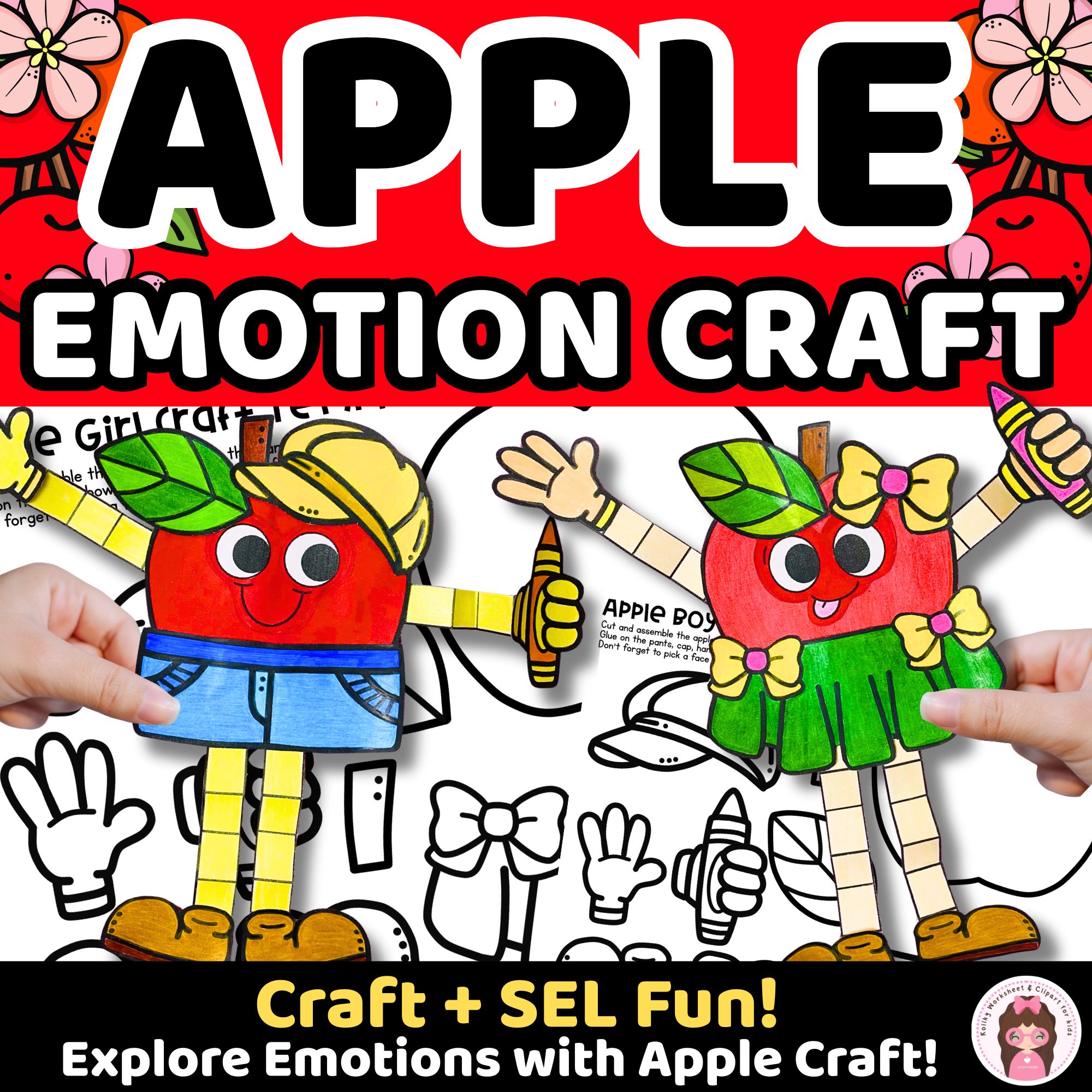 Apple Emotions Craft SEL Activity for PreK to Grade 2 – Fall Feelings Pack