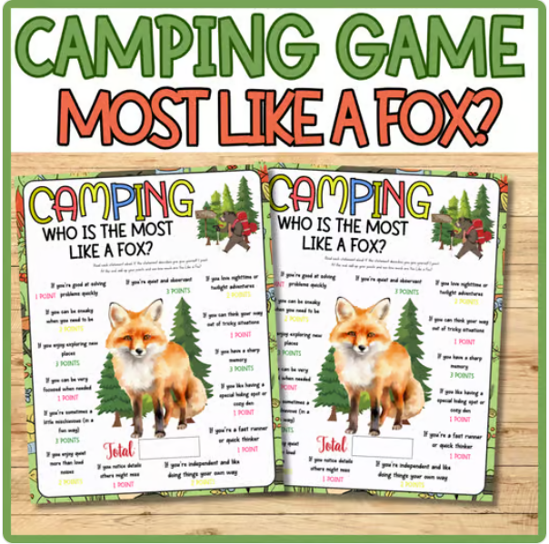 Who Is the Most Like a Fox? | Fun Camping Personality Game + Certificate
