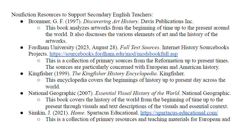 Resources for Middle School English Teaching