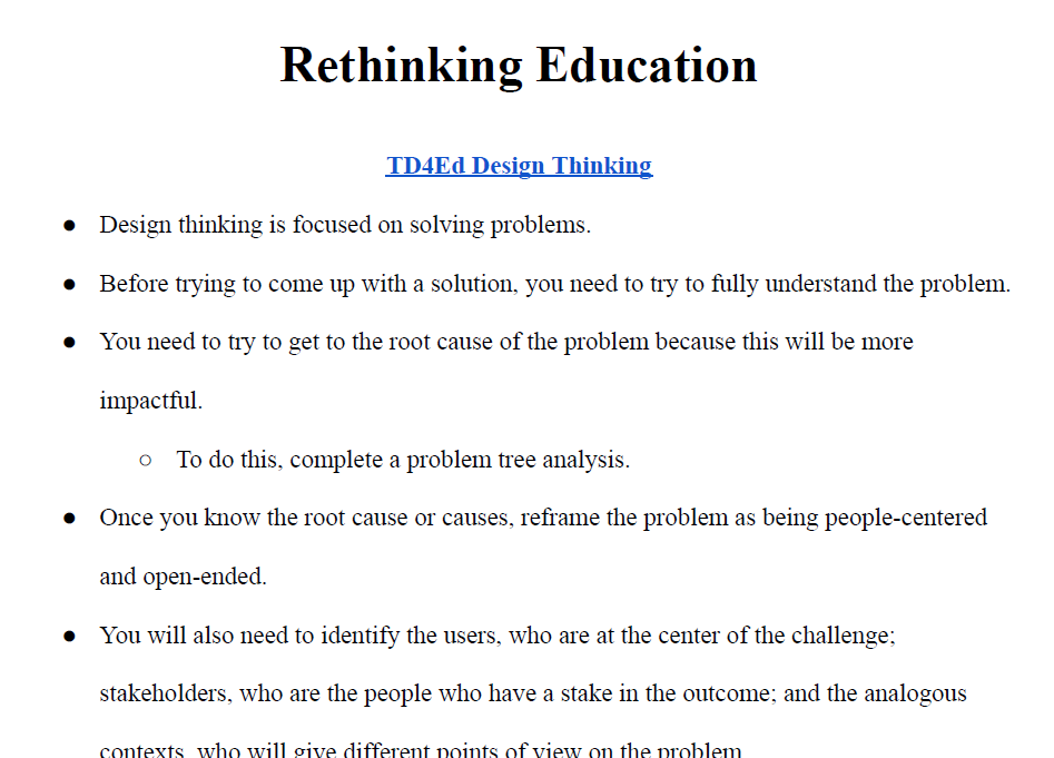 Rethinking Education Notes