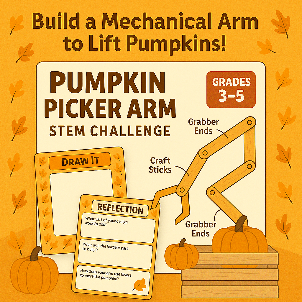 Pumpkin Picker Arm STEM Challenge | Grades 3-5 Engineering Project