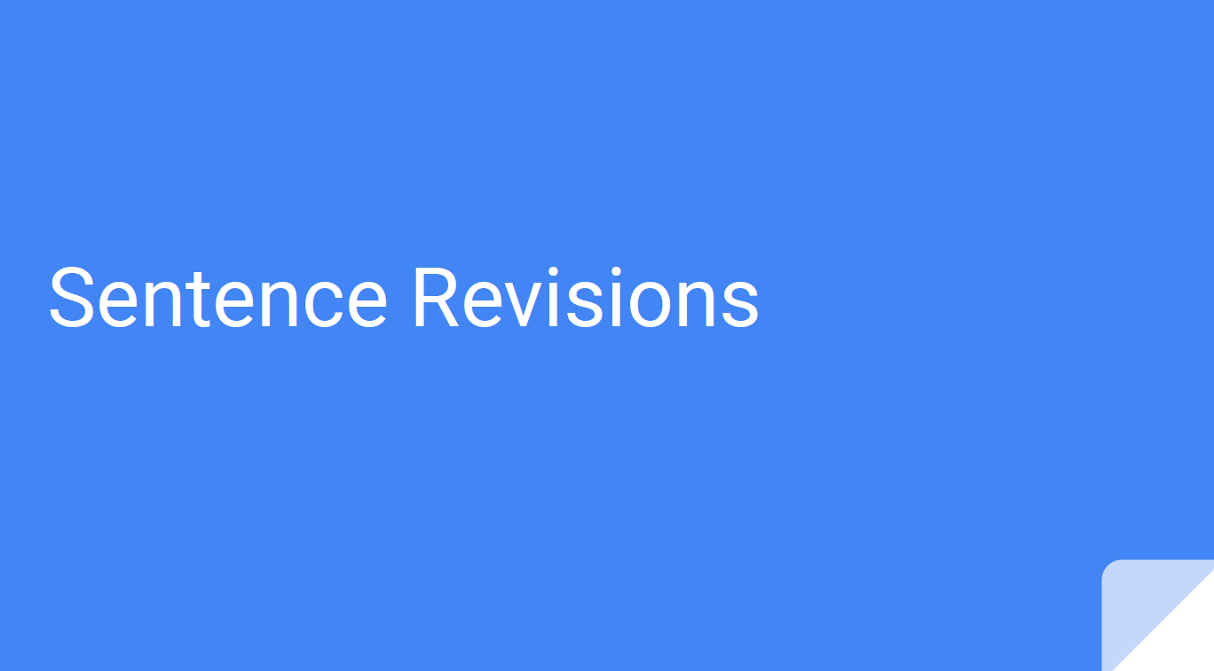 Sentence Revision Slides