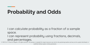 Simple Probability and Odds Slides