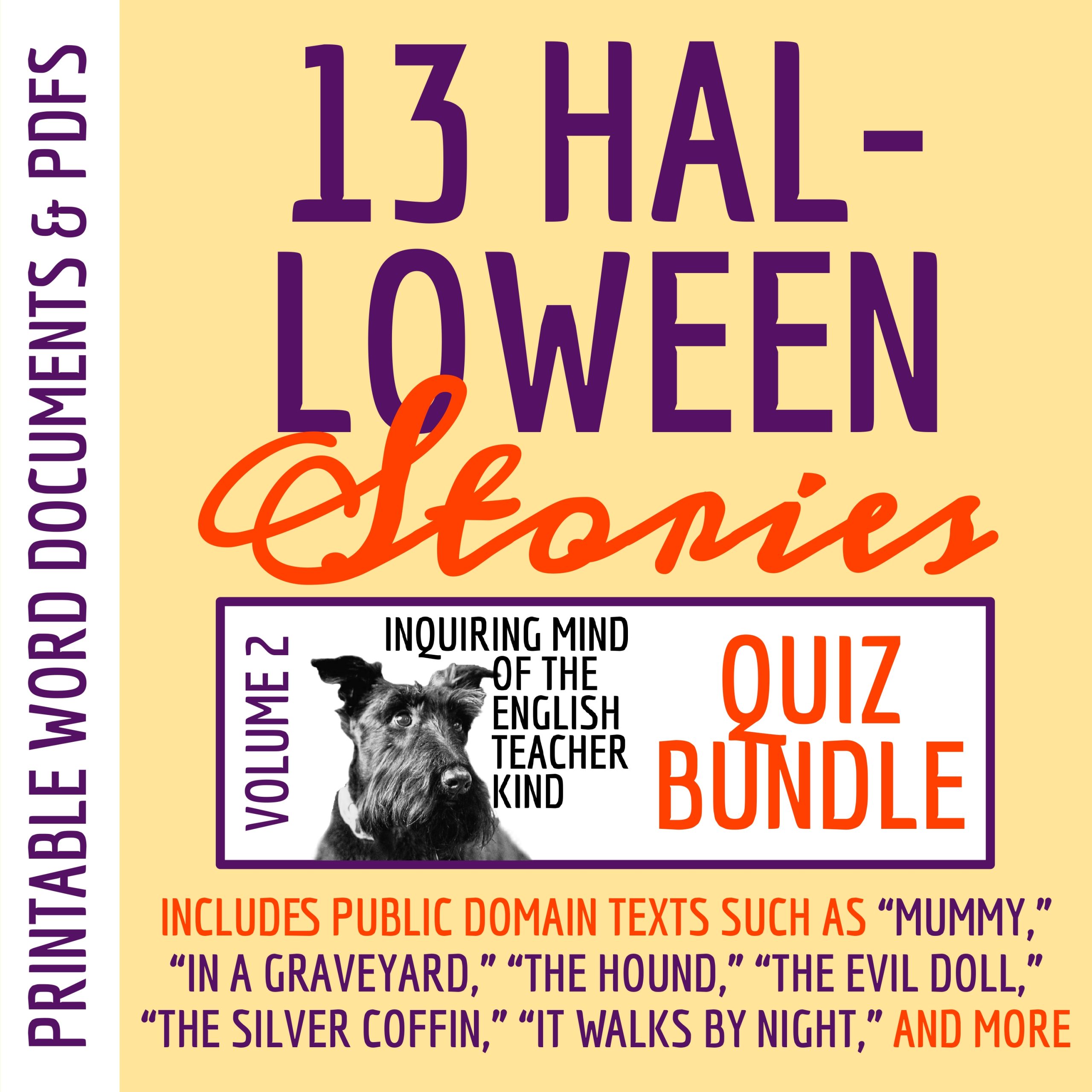 13 Halloween Horror Short Stories and Quizzes for High School ELA (Vol. 2)