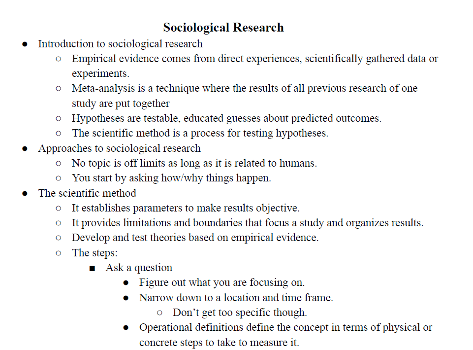Sociological Research Notes