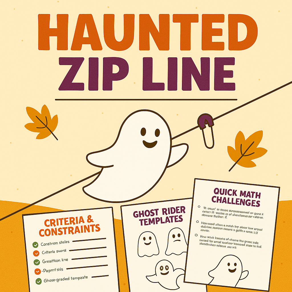Haunted Zip Line STEM Challenge | Grades 3-5 | Halloween Engineering Fun