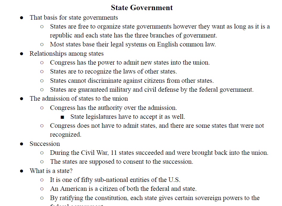 State Government Notes