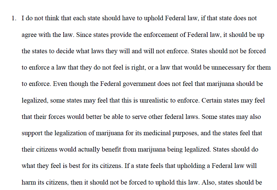 State vs. Federal Laws Discussion