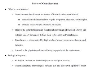 States of Consciousness Notes