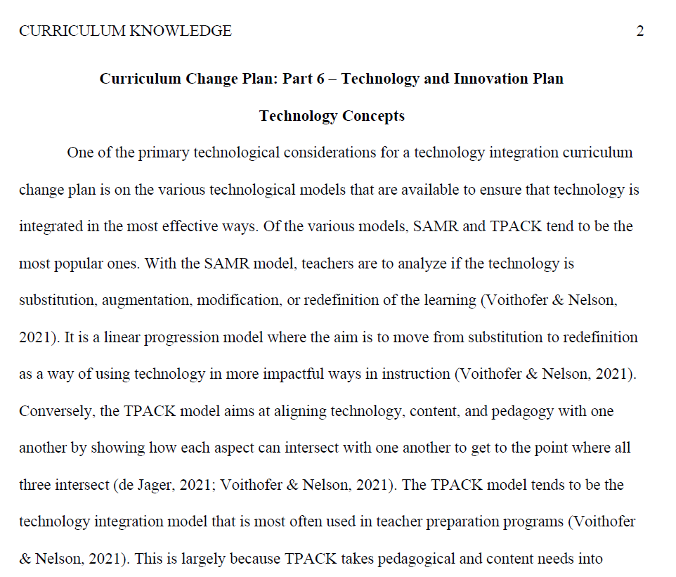 Technology and Innovation Plan for Technology Integration in 10th Grade English