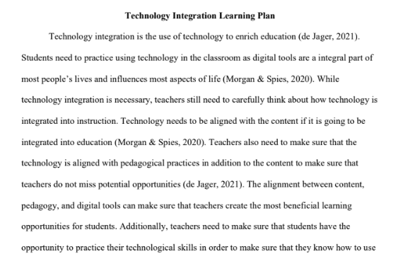 Technology Integration Learning Plan