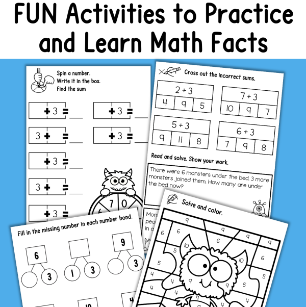 Single Digit Addition Math Facts Practice Booklets Fact Fluency within ...