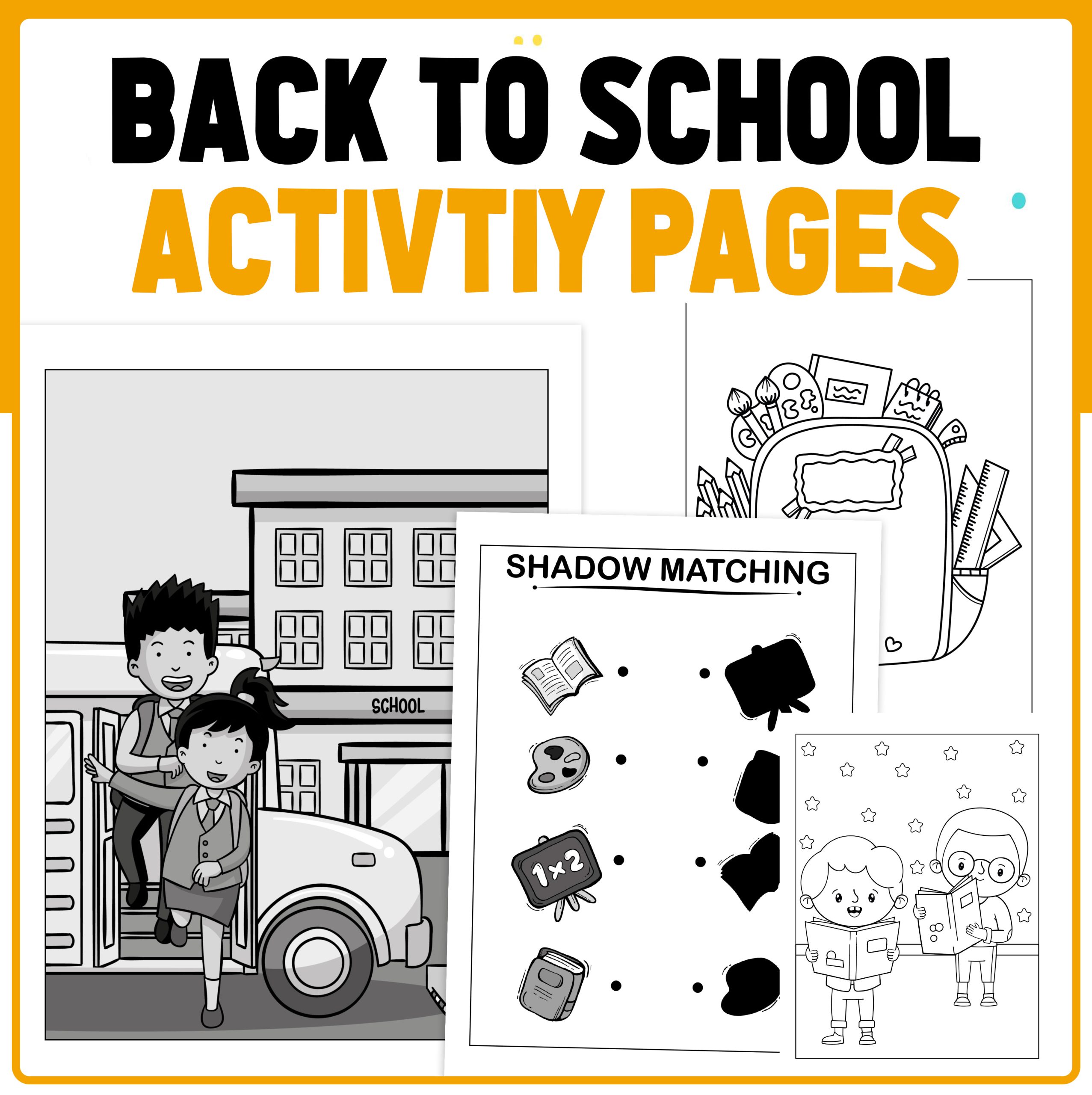 Back to School Activity Pages for Kids