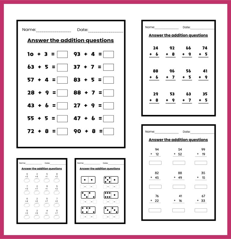 Math Worksheets Autism Addition Practice - Made By Teachers