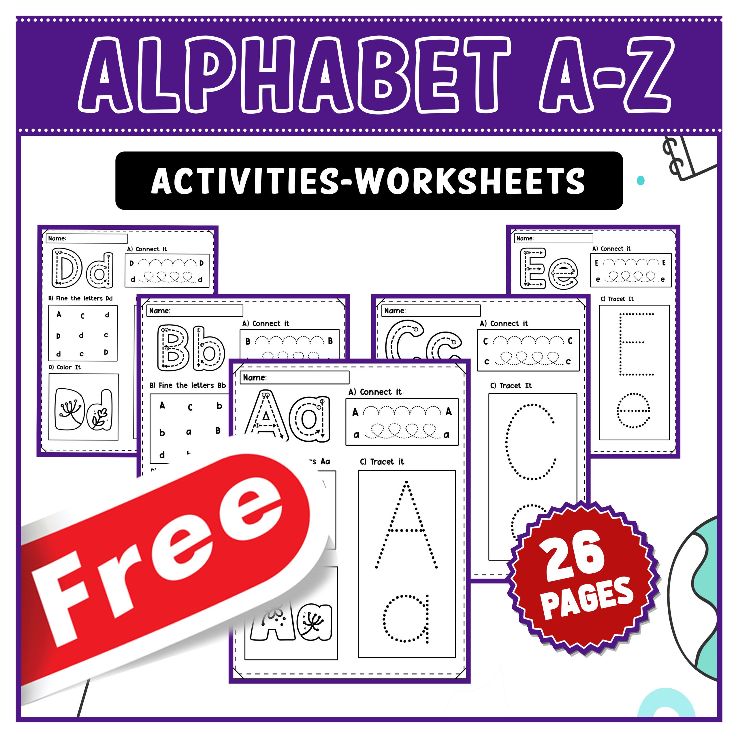 Alphabet Activities Worksheets A-Z