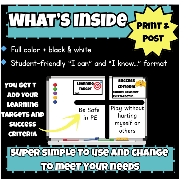 Target Success Study Learning Target & Success Criteria Set | I Can / I Know I Have Met This ...