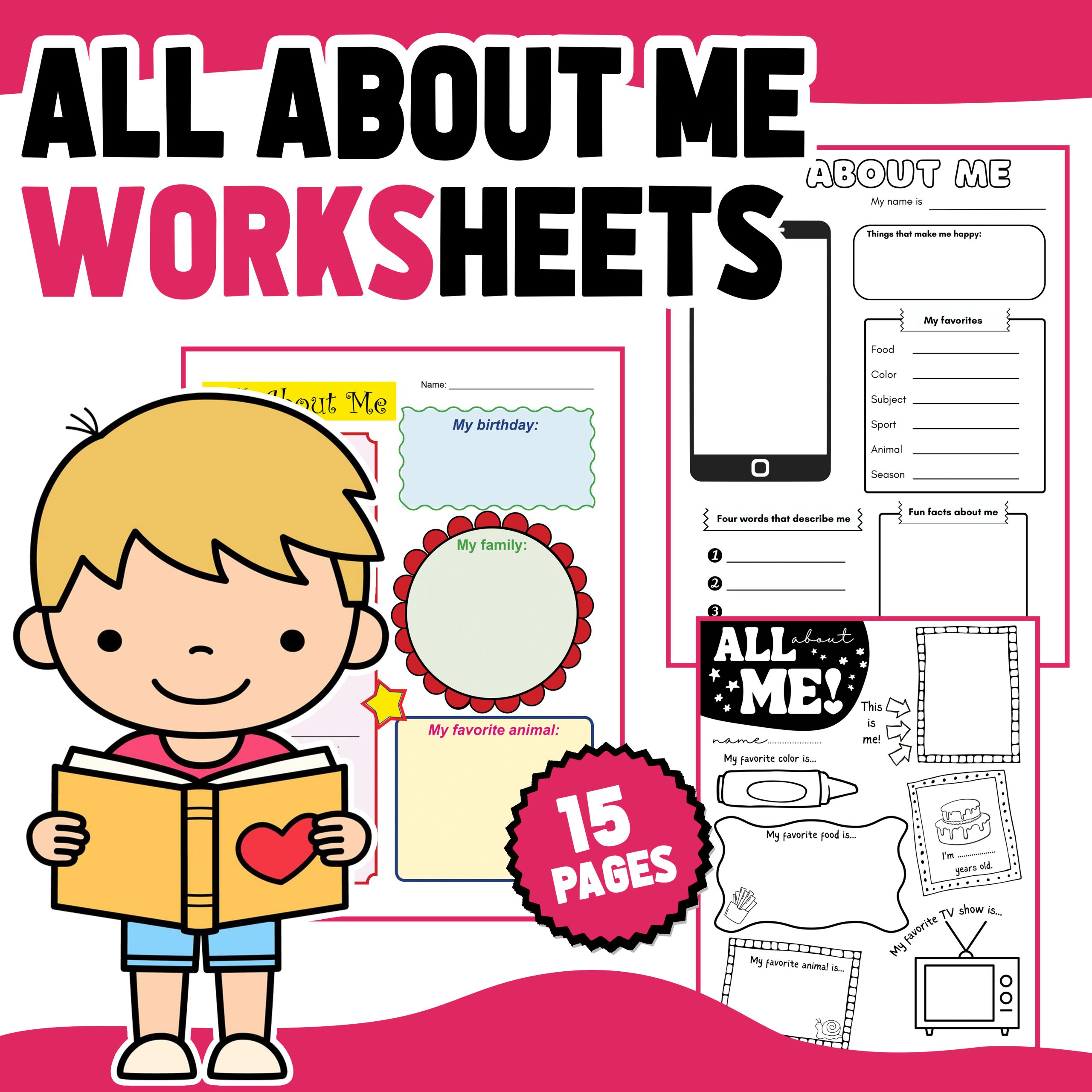 All About Me Worksheets: Get to Know Me Worksheets | Back to School Activity
