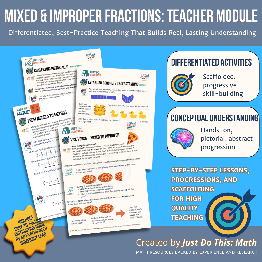 Differentiated Mixed, Improper Fractions Teacher Manual