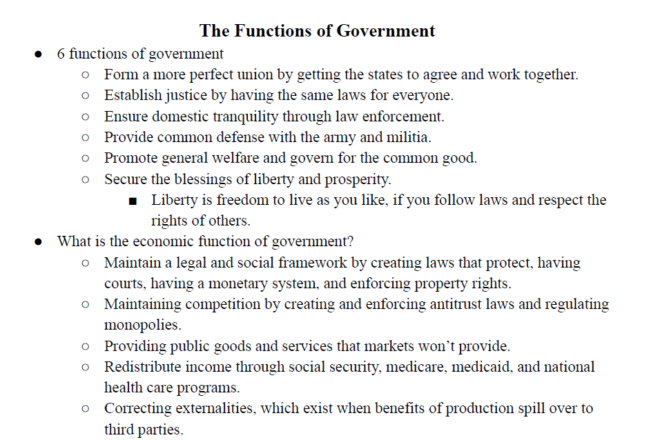 The Functions of Government Notes