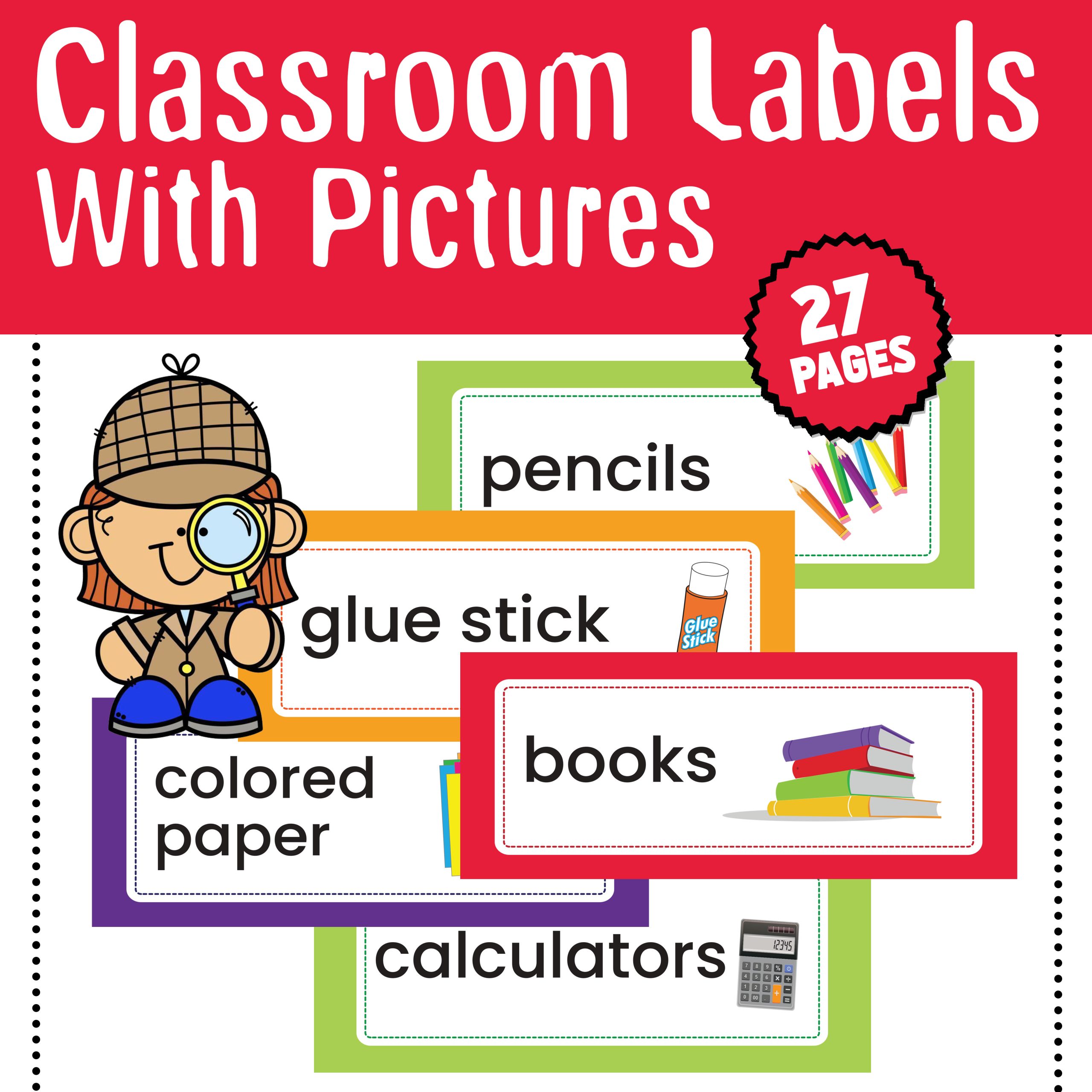 Printable Preschool Classroom Labels With Pictures | Back to School