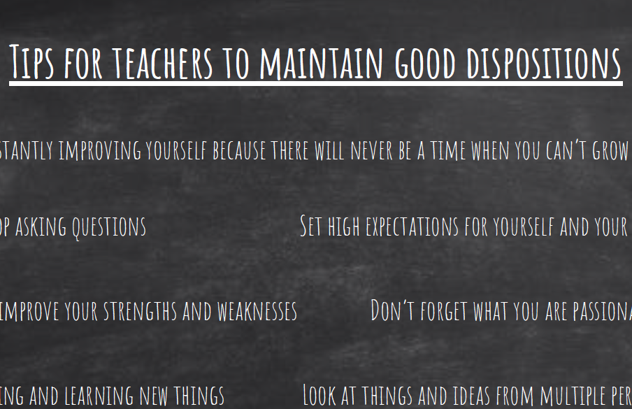 Tips for Teaching Dispositions