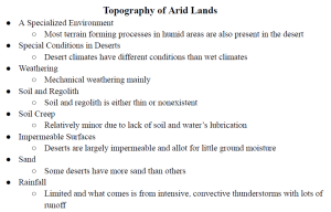 Topography of Arid Lands Notes