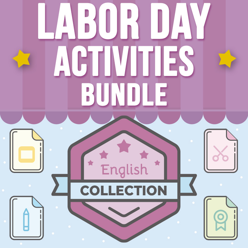 Labor Day Activities Collection Bundle with PPT, Craft and Worksheets for Kids