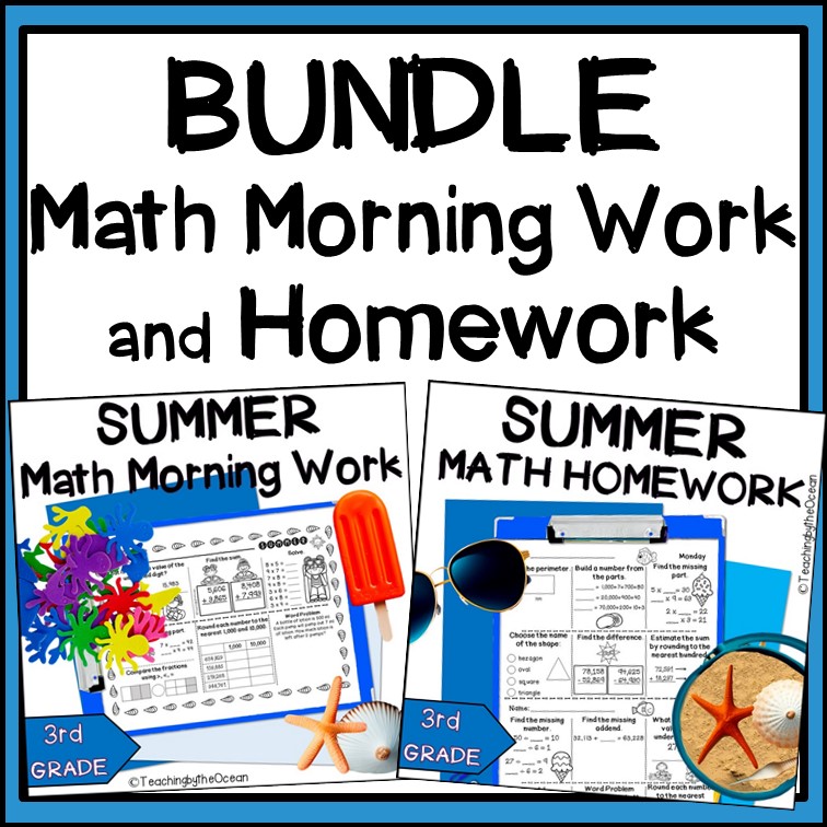 3rd Grade Math Morning Work and 3rd Grade Math Homework - Summer