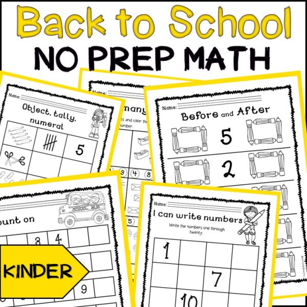Kindergarten Math NO PREP Back to School - Distance Learning | Made By ...