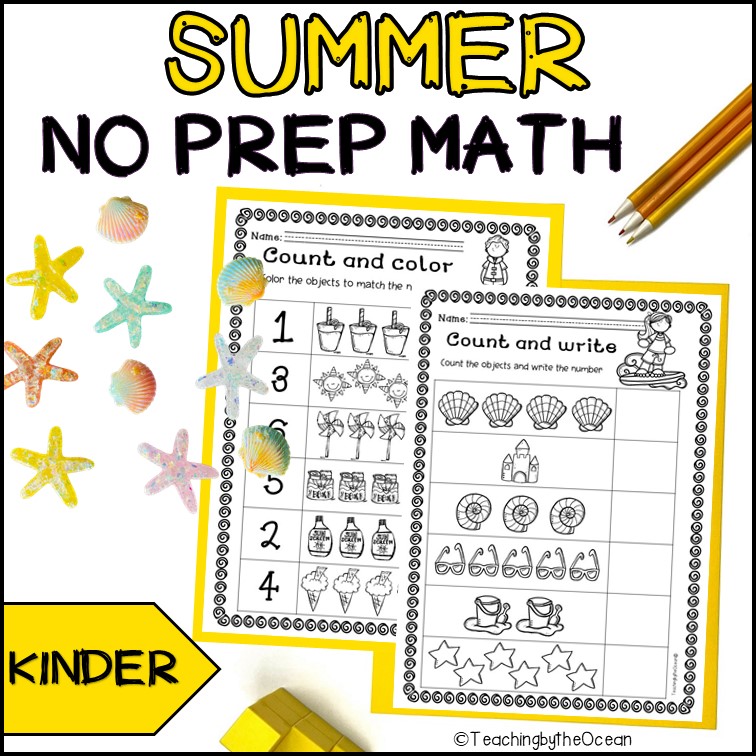 Kindergarten Math NO PREP Summer