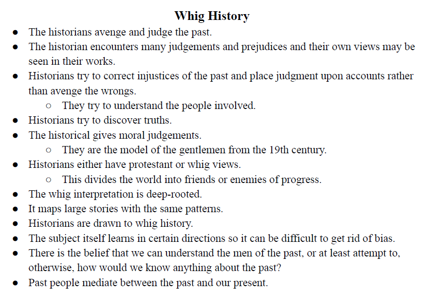 Whig History Notes
