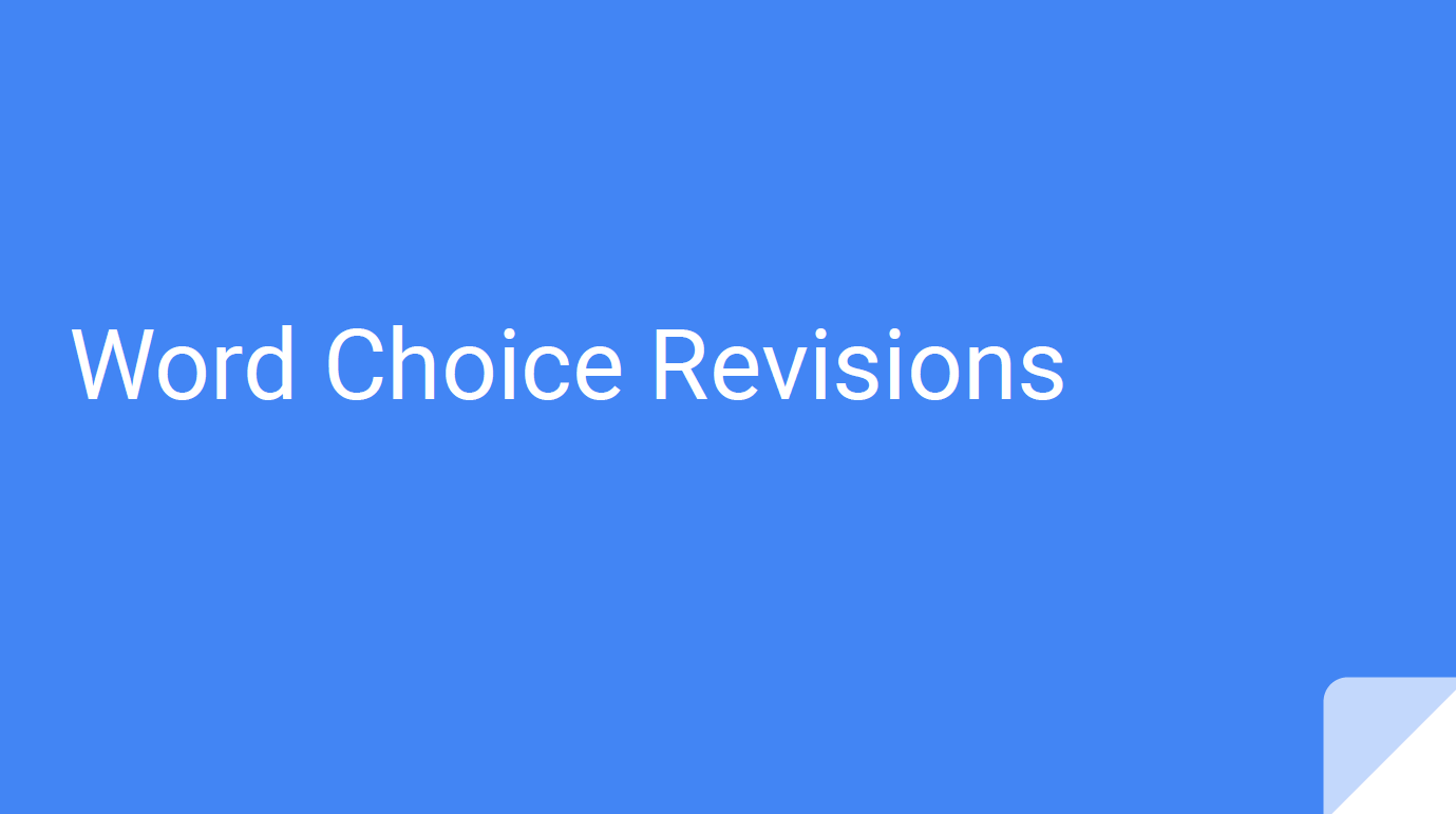 Word Choice Revision Slides