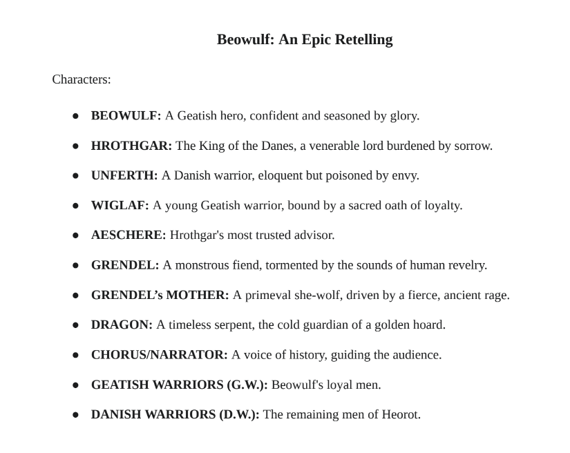 Beowulf Play