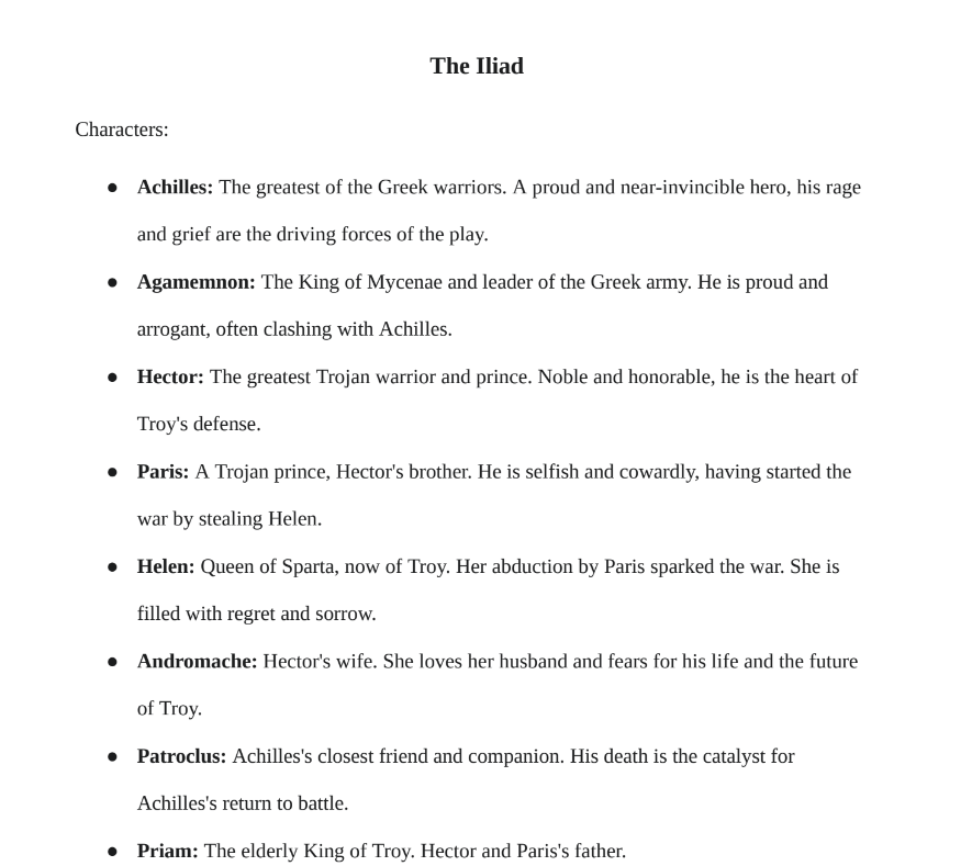 The Iliad Play