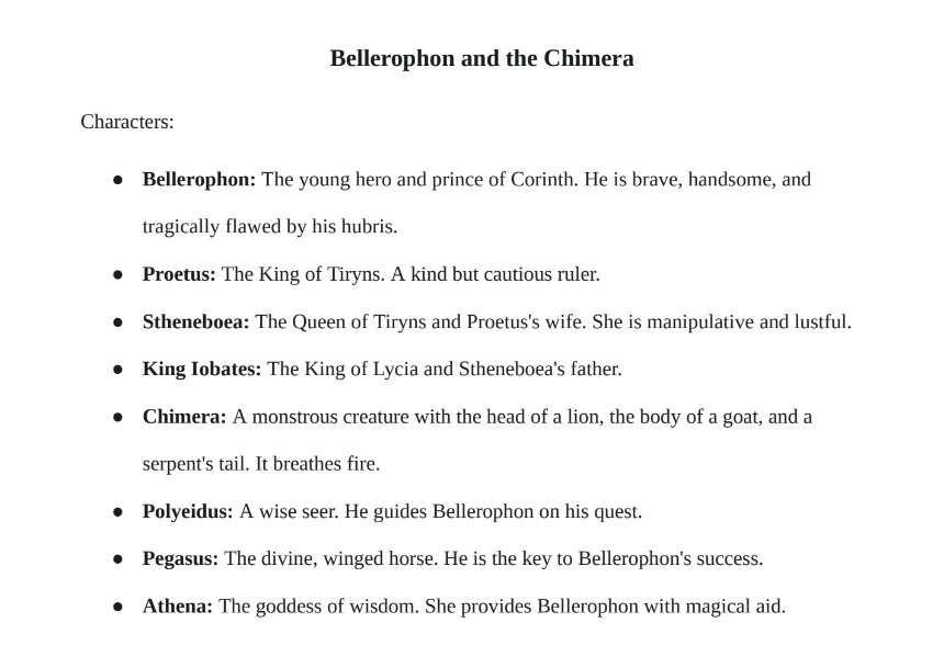 Bellerophon Play