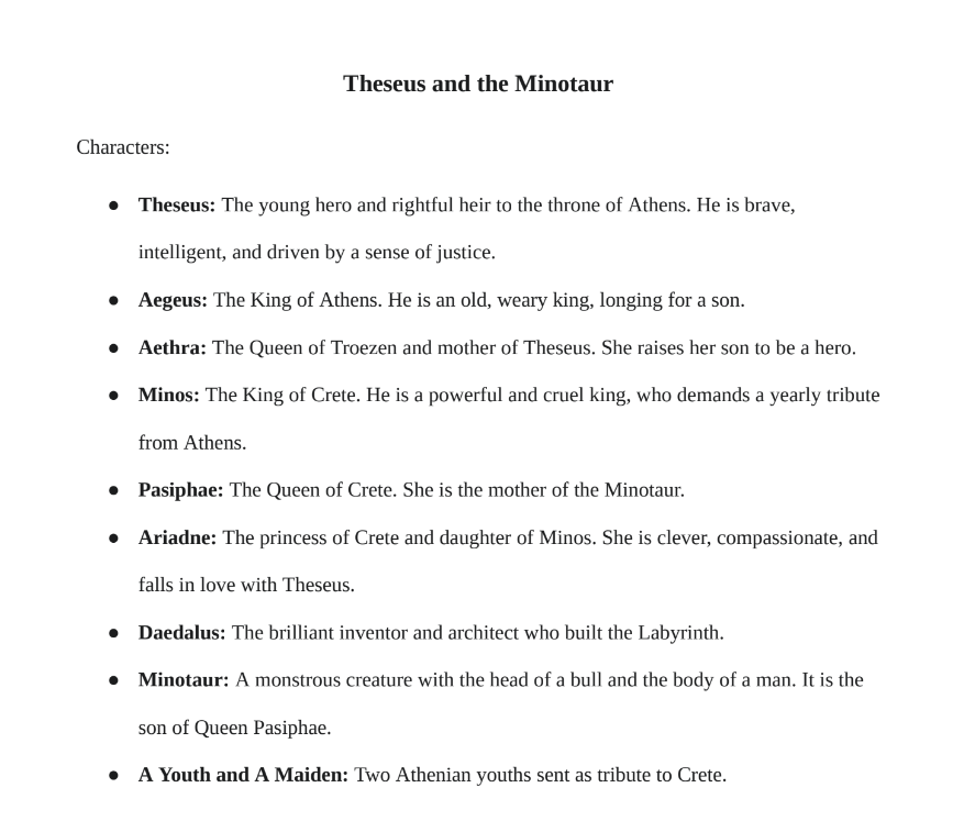 Theseus Play