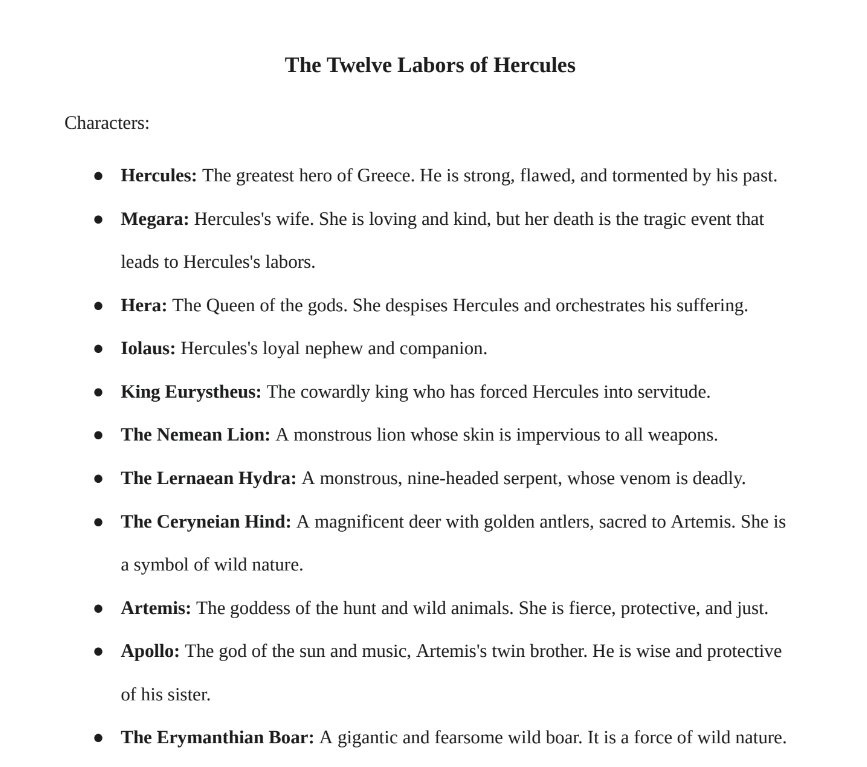 The Twelve Labors of Hercules Play