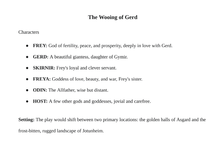 The Wooing of Gerd Play